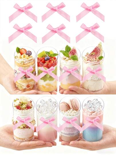 10个90毫升迷你斜口甜点杯（购买前请确认规格和尺寸），塑料派对甜点杯，适用于甜点、布丁、芝士蛋糕、慕斯等，可重复使用，适合派对、生日派对等场合。