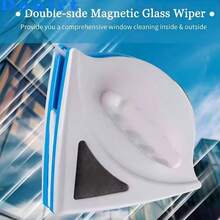 1pc Magnetic Double-Sided Glass Cleaner, High-Rise Window Cleaning Tool With Automatic Drainage, Strong Suction, Long Handle Design - A - View 1