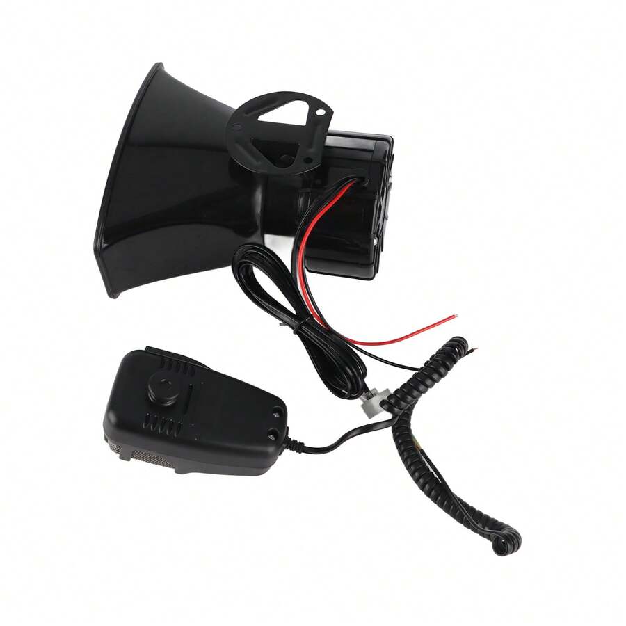 7 Sounds Loud Car Audio Speaker Universal Auto Loudspeaker Horn Siren - Negro - Ver 1