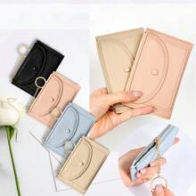 Women's Coin Purse Card Holder Commuter Wallet Credit Card Case Key Chain Pouch Synthetic Leather License Holder Double-Sided Fashion Coin Wallet Card Holder Slim For Women Money Wallet Mini Wallet Purse Wallet Small Wallet Wallet Keychain Card Wallet Key Holder Fairycore - Multicolor - View 7