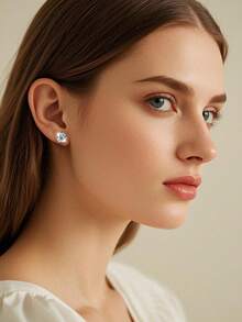 925 Silver Super Sparkle Zirconia Studs 4-8mm Optional Valentine Mother's Day Gift Box - Silver - View 6