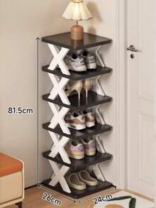 2-9层窄鞋架，升级版鞋子收纳架，紧凑型独立式鞋架，节省空间的DIY鞋子收纳架，适用于玄关和衣橱，适合美国尺码9-10，易于组装，结构稳固，黑白配色，家居装饰，秋季装饰 - 彩色 - 查看 19