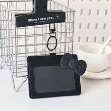 黑色仿皮学生证卡套 - 配银色猫咪吊坠，仿皮校园卡套 - 时尚照片卡套 - 可装身份证、交通卡、学生证 - 可展示名人照片 - 均碼 - 查看 18