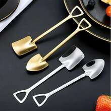 Bộ 5 thìa kem bằng thép không gỉ, thiết kế hình muỗng độc đáo, thích hợp dùng cho món tráng miệng, trà, cà phê, tại nhà, nhà bếp, nhà hàng. - Nhiều màu - Xem 5