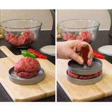 Round Hamburger Press Patty Maker, Aluminum Alloy Smash Burger Press Non Stick Hamburger Smasher Tool With Wooden Handle - Ergonomic Detachable Handle For Beef Veggie Burger BBQ Barbecue Grill - Multicolor - View 6