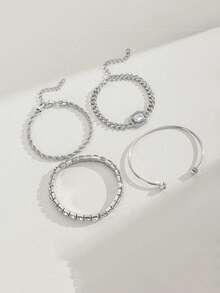 Women Bracelet Sets - Silver - View 6