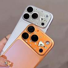 时尚闪亮3D立体心形钻石镜头保护膜，兼容 17 Pro Max/17 Pro，防刮镜头保护膜，奢华闪亮彩色水晶透明相机镜头盖，适用于日常、办公室、家庭使用，闪亮水晶防水防震防摔防刮。 - 藍色 - 查看 4