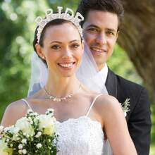 3pcs/Set New Bridal Party Headband, Pearl Headpiece, Wedding Bachelorette Party Essential Shoulder Veil Headwear - Multicolor - View 3