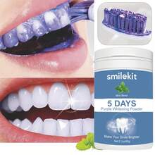 独家设计紫色美白牙粉，深层清洁，清新口气，60克美白牙粉，3天美白，旅行装紫色美白牙粉 - 薄荷色 - 查看 12