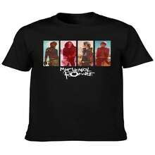 Mcr Band Men Women Cotton T-Shirt Printed T Shirt Casual Sports Top Short Sleeve Streetwear Tops - 黑色 - 查看 2