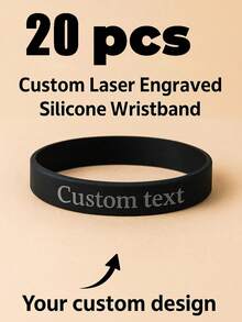 Customized Laser Engraved Silicone Wristband - Personalized Solid Color Rubber Bracelet Bulk Supply, Laser Engraved Bracelet, Bulk Supply Sports Wristband, Event Party Accessories, Customized Text Bracelet, Wedding Favor - Multicolor - View 18