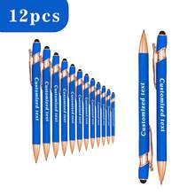1/5/12/24/36 Pcs Personalized Customized Metal Ballpoint Pens With Stylus Retractable | Custom Engraved Name Date Logo Pens | Smooth Writing Medium Tip Soft Touch Anti-Slip Grip | For Work Office Business Writing Pens | School Student Teacher Pens | Wedding Couple Personalized Pens | Birthday Graduation Gifts | Back-To-School School Supplies Office Essentials | Classroom Dorm Office Conference Use | Mother's Day Gift | Teacher's Day Gift - Màu xanh da trời - Xem 23