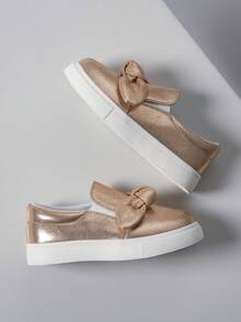 儿童时尚百搭蝴蝶亮片运动鞋，适合春秋季穿着 - 香檳色 - 查看 6