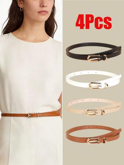 2026 女士可调节合金扣细腰带，多色 PU 皮革腰带，适合休闲、办公、通勤、搭配牛仔裤、连衣裙，四季皆宜 - 圣诞节、情人节、生日、节日的完美礼物