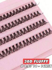 200片装假睫毛套装，30D/40D卷翘度，8-16毫米混合长度，自然蓬松，0.07毫米轻盈可重复使用，适合节日和派对场合 - D - 查看 7