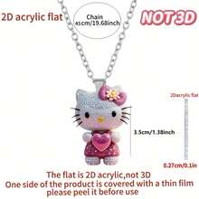 1pc 2D Flat  Heltty Acrylic Pendant Necklace, Fashion Sweater Pendant, Cute & Casual, Suitable As Birthday, Valentine's Day, Thanksgiving, Easter, Christmas Gift - Multicolor - View 8