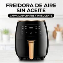 Freidora de Aire con Antiadherente 6L 2400W -Negra, 8 programas automáticos, Display Digital,Ventana transparente,Reserva con un clic,Pantalla Tactil,Antiadherente,para freír,asary hornear - Negro - Ver 2