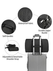 NEWHEY Carry On Garment Bag Convertible Suit Travel Bag With Shoes Compartment Waterproof Large Hanging Garment Duffel Bag Weekender Duffle Bag For Men - Black - View 7