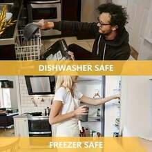 16件套防碎餐具套装，防裂餐具，可用于微波炉和洗碗机，可重复使用，黑色套装包含8个盘子、4个碗、4个杯子，非常适合户外露营和日常使用。 - 彩色 - 查看 10