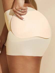 1pc Women Waist Trainer Shorts With Butt Pads, Seamless Shapewear Tummy Control Panty - Apricot - View 6