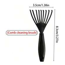 1支男女通用发梳/胡须刷，无香型专业美发造型梳，渐变梳和理发清洁刷，顺滑梳理工具，厚/薄发适用，适用于浴室、头皮按摩、返校、旅行度假、日常生活、情人节 - A - 查看 12