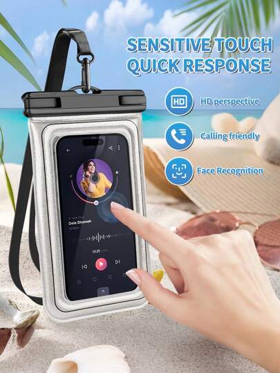 Universal Waterproof Phone Pouch, Air Cushion Waterproof Phone Case For Swimming, Diving, Beach, Waterproof Phone Bag, Smartphone Waterproof Pouch, Phone Accessory, Travel Accessory, Summer Camping, Tech Accessory, Fitness Phone Accessory, Travel Essentials