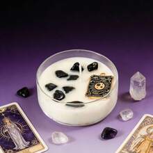 1支神秘塔罗牌天然水晶香薰蜡烛，禅茶香氛，四季皆宜，大豆蜡搭配水晶能量石，禅茶香气增强占卜效果 - 1PC - 查看 8