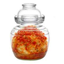 1500毫升/2500毫升手工玻璃发酵罐，带水封盖，适用于腌制泡菜、酸菜和酿造啤酒 - 白色 - 查看 8