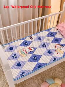 1件双面防水床垫，卡通动物印花，可折叠，适用于婴儿床/游戏区/沙发/宠物/女性/老人护理 - 彩色 - 查看 17