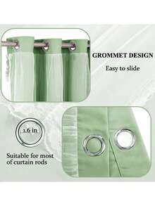2-Layer Sheer & Blackout Curtains, Modern Minimalist Design, Suitable For Living Room, Bedroom, Balcony, Bay Window Decoration And Partition - Green - View 7