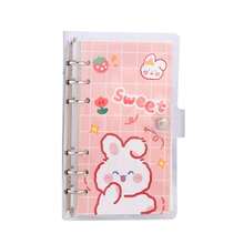 1pc Transparent PVC Loose-Leaf Notebook, Cute Cartoon Rabbit Design, Creative Spiral Notebook, Detachable, Random Pattern Shipped - Multicolor - View 5