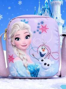 Frozen Cartoon Print Fashion Backpack, Cute Canvas Shoulder Handbag, Travel & Work Tote, Phone & Cosmetic Pouch - Multicolor - View 7