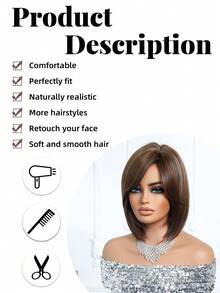 Wig Bob Cokelat Tua Elegan 10 Inci dengan Poni, Cocok untuk Wanita, Tahan Panas, Multifungsi untuk Berbagai Acara, Berkualitas Tinggi, Cocok untuk Pemula, Multifungsi, Penting untuk Liburan Kecantikan, Nyaman dipakai, Cocok untuk Festival Musik, Pemakaian Sehari-hari, Pernikahan, Halloween, Natal, Hari Ibu dan Upacara Wisuda, Hadiah Ramadhan - Coklat - View 9