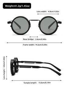 时尚可调节眼镜：适合复古朋克派对、防晒以及复活节、毕业季、万圣节和圣诞节等节日佩戴。配备铝镁合金镜片和合金镜框。 - 彩色 - 查看 2