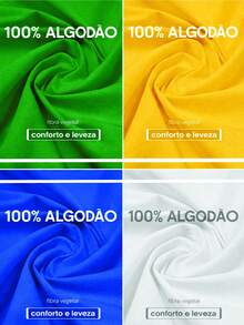 Men's T-Shirt Brazil Casual Streetwear Comfortable 100% Cotton Green Yellow Blue Carnival Summer World Cup - 白色 - 查看 4