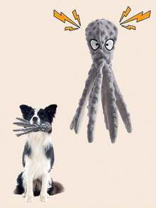 Hollypet Brown, Camel, Gray Octopus Pet Doll, Chew Squeaky Plush Doll For Dogs And Cats, Self-Entertainment - Multicolor - View 2