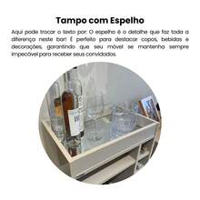 Bar Drink Aparador com Espelho e Adega com 6 Nichos - Artely - Branco - Visão 3