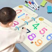 2025 New Classroom Edition Reusable Magic Practice Book Set For Kids, Numeric & Alphabet Writing Training, Pen Control & Drawing Educational Workbook, Learning Writing Skills Development - Multicolor - View 3