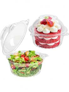 Hộp đựng bánh cupcake đơn bằng nhựa trong suốt hình vòm dùng một lần, 50 chiếc/30 chiếc/10 chiếc, hộp đựng bánh trái cây và món tráng miệng, lý tưởng cho các bữa tiệc hoặc đám cưới. - Nhiều màu - Xem 8