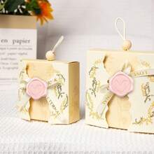 30张珍珠粉色心形自粘蜡封贴纸，适用于礼品、婚礼请柬信封、情人节/结婚礼物 - 珠光粉愛心 30PCS - 查看 10