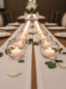 1个/6个/12个装透明玻璃烛台/烛托/烛架。现代清新球形烛台,适用于餐桌摆饰、浪漫约会、现代家居装饰、餐桌、咖啡桌、客厅桌面装饰、婚礼装饰。轻盈的玻璃设计易于搭配,是喜欢用精致小巧的装饰品点缀空间的人士的理想之选。 - 多色 - 查看 7