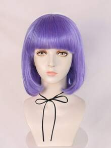 轻盈蓬松的内扣刘海波波头假发，亮紫色低温纤维材质，外观自然，易于造型，是角色扮演、日常佩戴和派对的理想之选，具有修饰脸型和显瘦的效果。 - 紫羅蘭色 - 查看 11