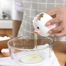 Separador de yema de huevo de cerámica con diseño de pollo adorable, filtros creativos para líquido de huevo, utensilios de cocina para hornear - Multicolor - Ver 9