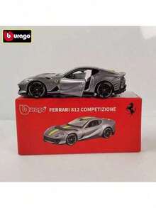 1:64 Scale Diecast Alloy Mini Racing Car Model - Realistic Collectible & Gift For Men - 1:64 Gray FERARI 812 COMPETIZIONE - View 7