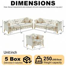 7 Seat Chesterfield Sofa With Two Pillows, Retro Style Upholstered 1+3+3 Seats Velvet Couch With Rolled Arm For Living Room Bedroom Office - Beige - View 3