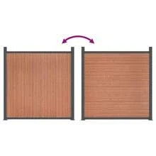 vidaXL Elemento di recinzione con 2 pali, marrone, 180x186 cm, WPC - A - Visualizzare 8