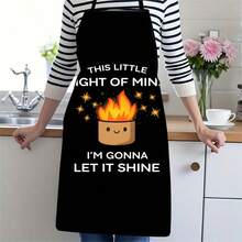 1pc Cooking Apron With "Your Opinion Is Not On The Recipe" Design, Chef Apron With Pot And Spatula Pattern, Unique Cooking Quote, Suitable For Home Cooks, Professional Chefs And Cooking Enthusiasts - C - View 8