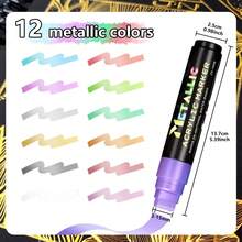 22 Colors (1.5cm/0.59in) Acrylic Paint Markers - 10 Vibrant Colors & 12 Metallic Colors (12 Metallic Shades Available Individually) | High Coverage, Large Ink Capacity & Layering Function, Suitable For Bold Graffiti And Art Creation - Multicolor - View 7