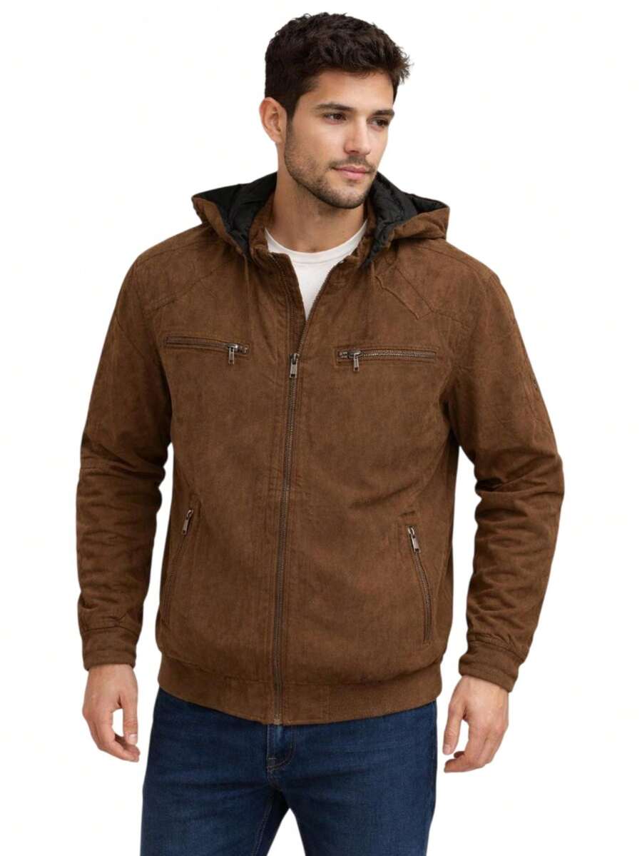 Men's Reversible Double-Sided Twill Jacket – 2 Colors In 1 | Premium Casual Style - Maroon - View 1