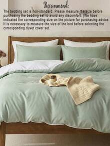 Bộ ga trải giường 3 món phối màu trắng và xanh lá cây (1 ga trải giường + 2 vỏ gối, không kèm ruột chăn), phong cách đồng quê tươi mát, hiện đại dễ thương cổ điển, chất liệu polyester sợi tổng hợp thoải mái và thoáng khí, phù hợp cho mọi mùa, thích hợp trang trí phòng ngủ, nhà cửa, phong cách cottagecore hiện đại, bộ ga trải giường thoáng khí, ga giường xanh trắng, trang trí phòng ngủ thẩm mỹ, đồ dùng giường ngủ ấm cúng. - Nhiều màu - Xem 5